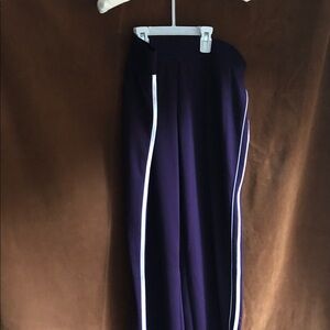 Athletic Works Dark Purple Track Pants with White Piping